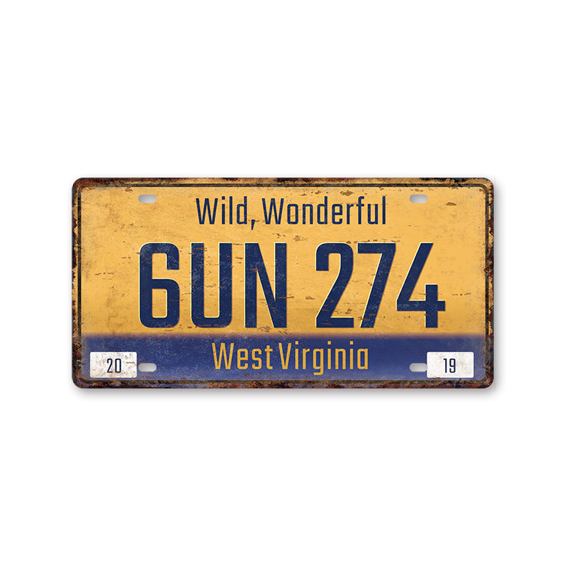 New 1530 license plate license plate retro tin painting American background wall frameless decorative hanging painting