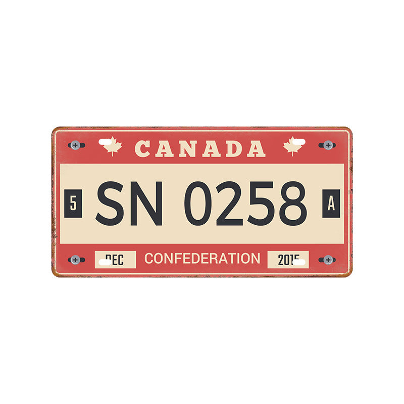 New 1530 license plate license plate retro tin painting American background wall frameless decorative hanging painting