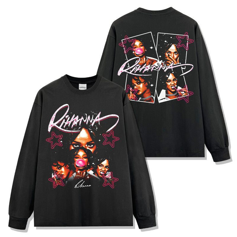 Rihanna Signature Pink Star Sweatshirt