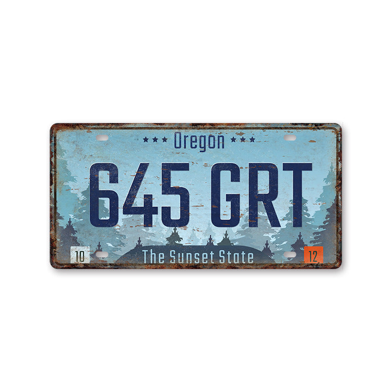 New 1530 license plate license plate retro tin painting American background wall frameless decorative hanging painting