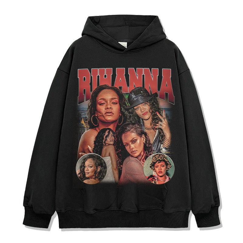 Rihanna Montage Print Hoodie