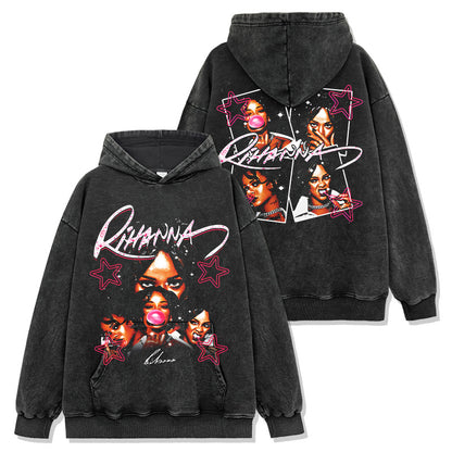 Rihanna Signature Pink Star Hoodie