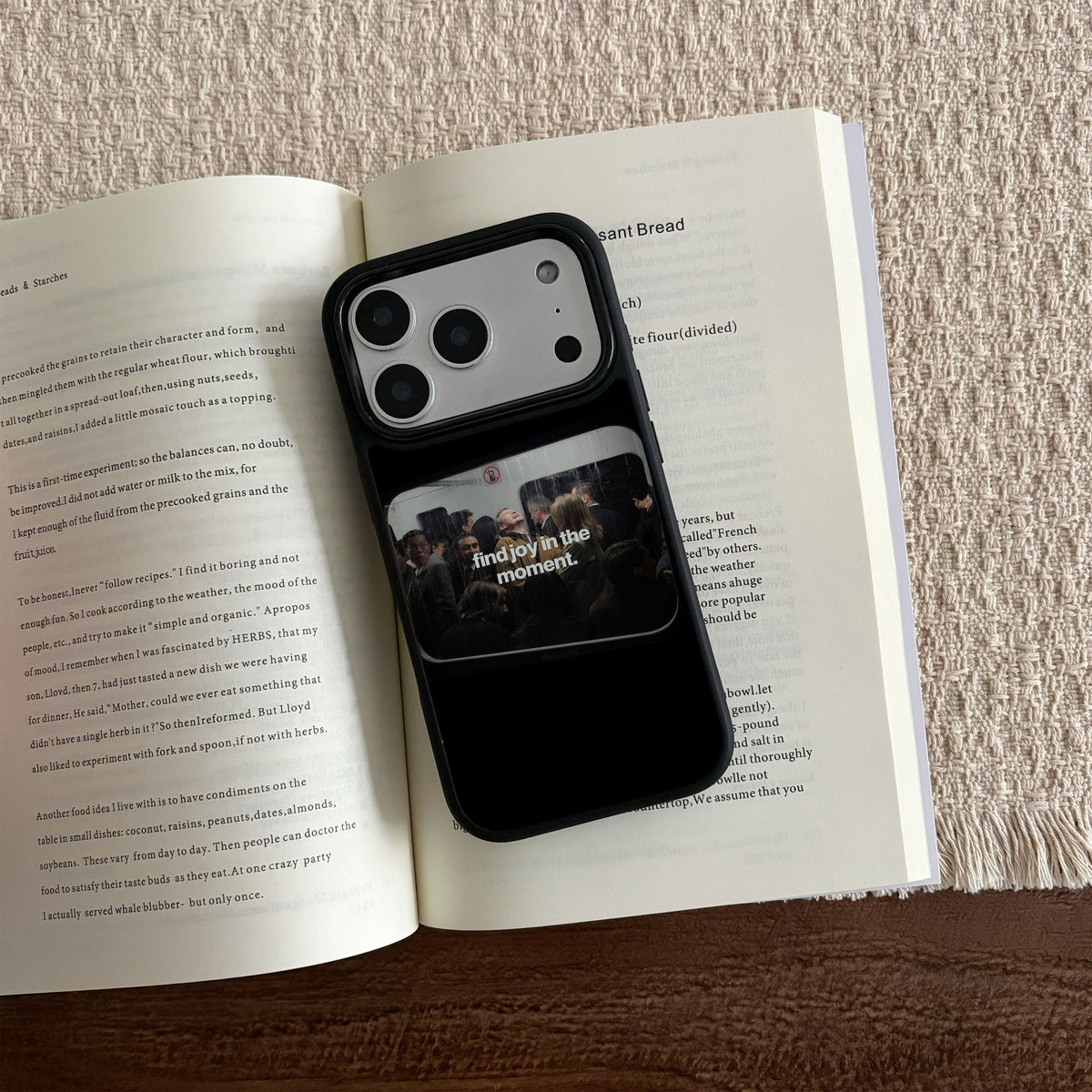 Find joy in the moment iPhone Case