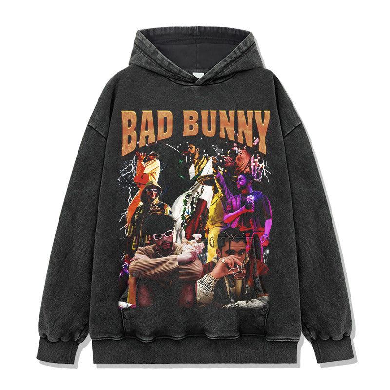 Retro Bad Bunny Collage Hoodie