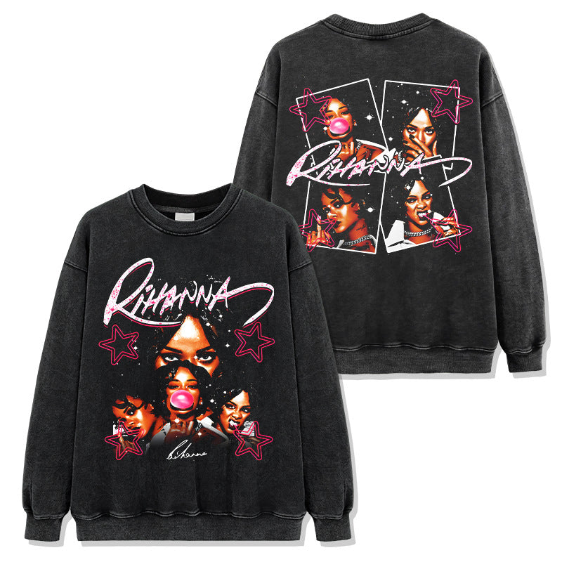 Rihanna Signature Pink Star Sweatshirt