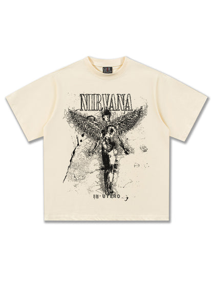 Nirvana In Utro Angel Grainy Design T-Shirt