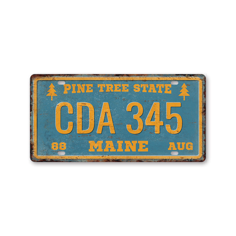 New 1530 license plate license plate retro tin painting American background wall frameless decorative hanging painting