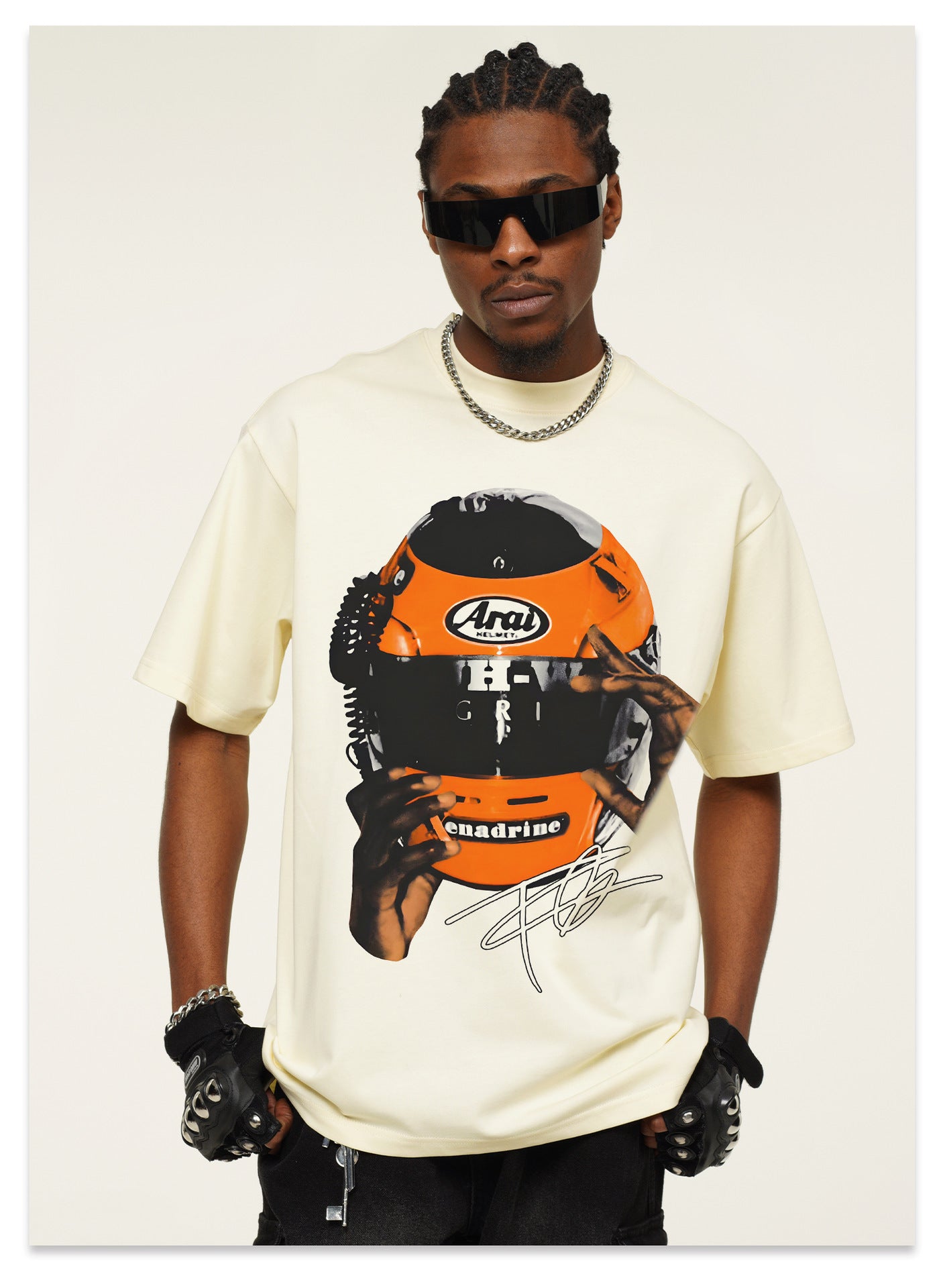 Frank Ocean Orange Aral Motorcycle Helmet T-Shirt