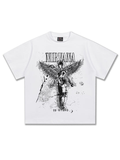 Nirvana In Utro Angel Grainy Design T-Shirt