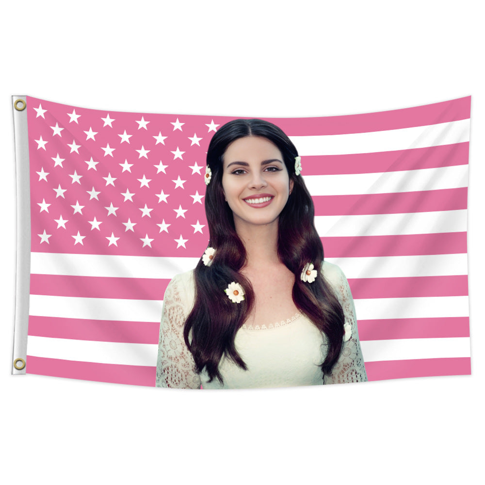 Lana Del Rey Tapestry Pink USA Flag