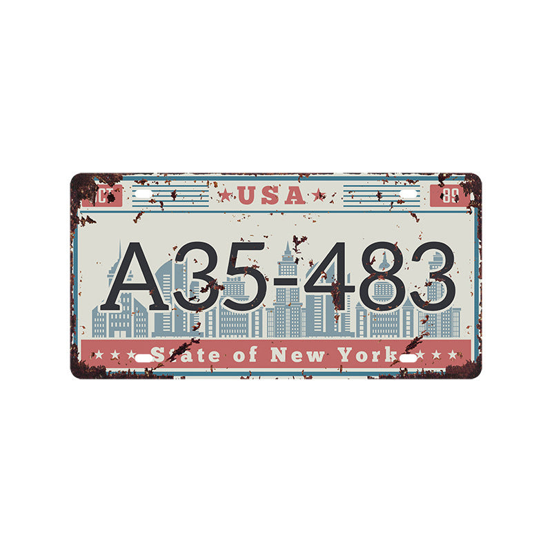 New 1530 license plate license plate retro tin painting American background wall frameless decorative hanging painting