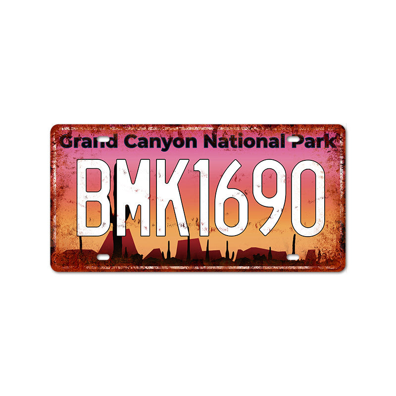 New 1530 license plate license plate retro tin painting American background wall frameless decorative hanging painting