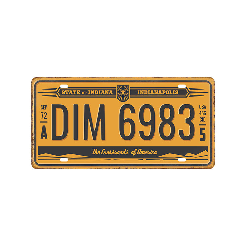 New 1530 license plate license plate retro tin painting American background wall frameless decorative hanging painting