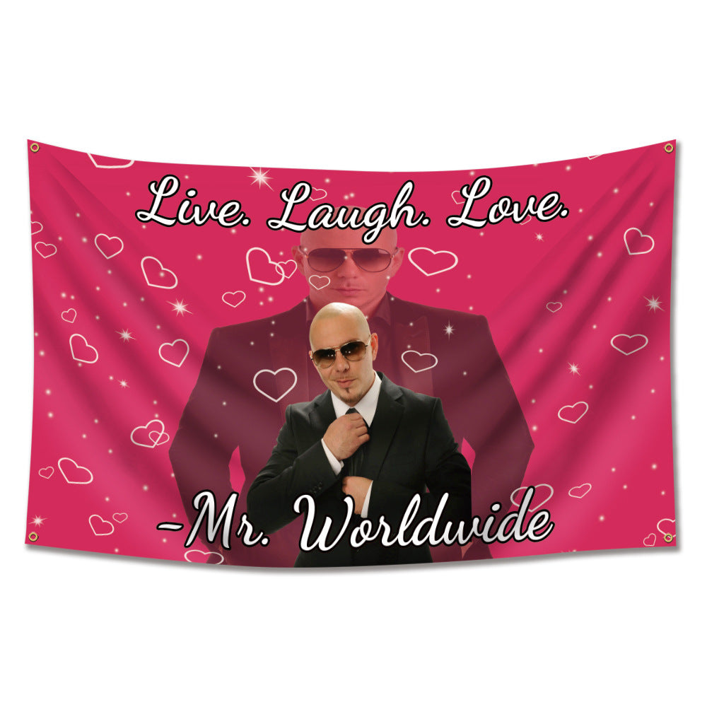 Live Laugh Love Mr Worldwide Pitbull Tapestry