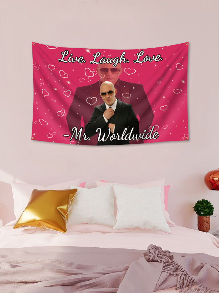 Live Laugh Love Mr Worldwide Pitbull Tapestry