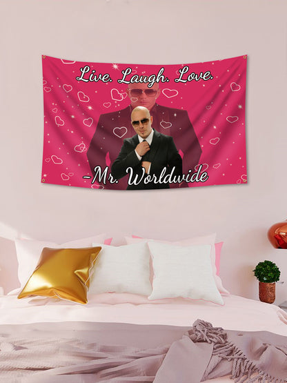 Live Laugh Love Mr Worldwide Pitbull Tapestry