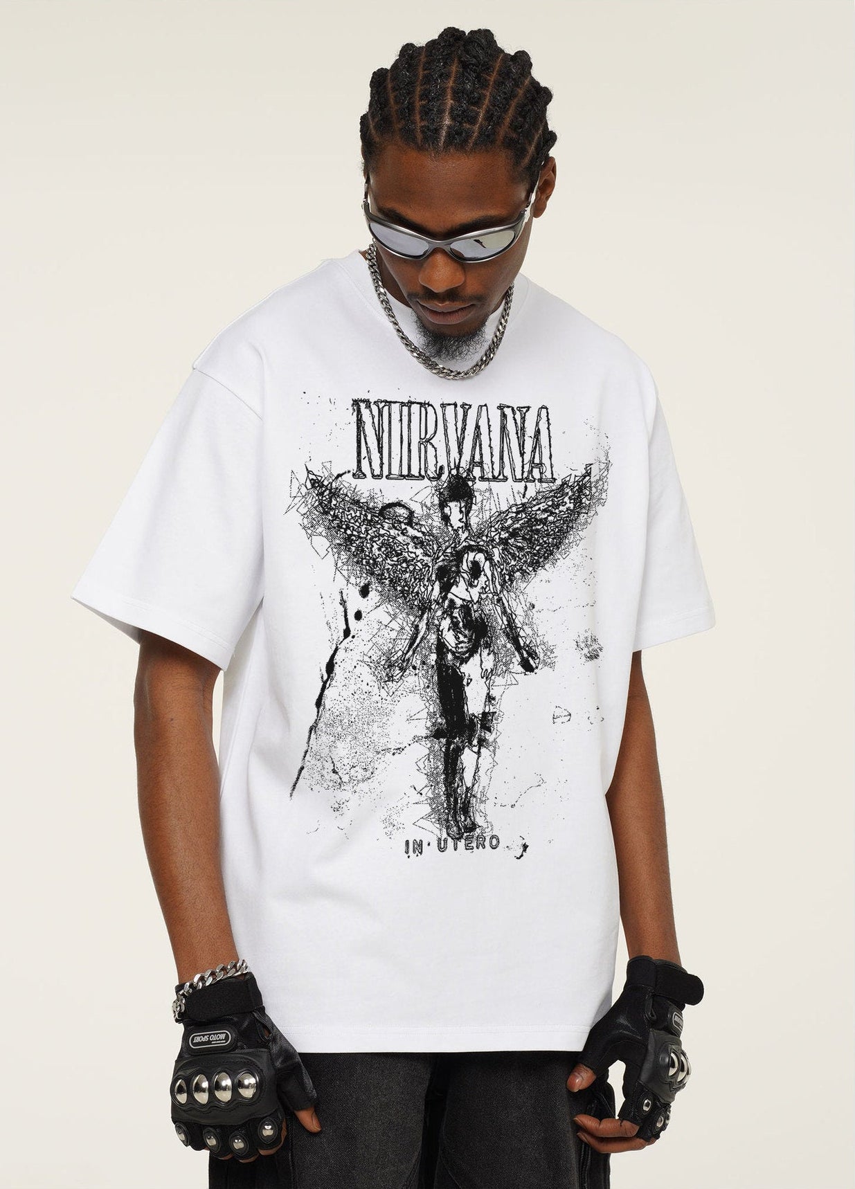 Nirvana In Utro Angel Grainy Design T-Shirt