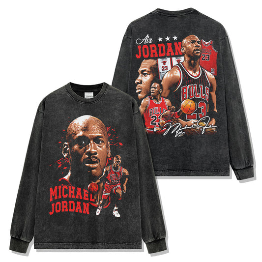 Michael Jordan Bulls 23 Red Montage Sweatshirt