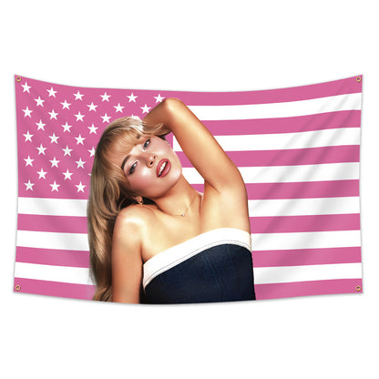 Sabrina Carpenter Pink USA Tapestry Flag