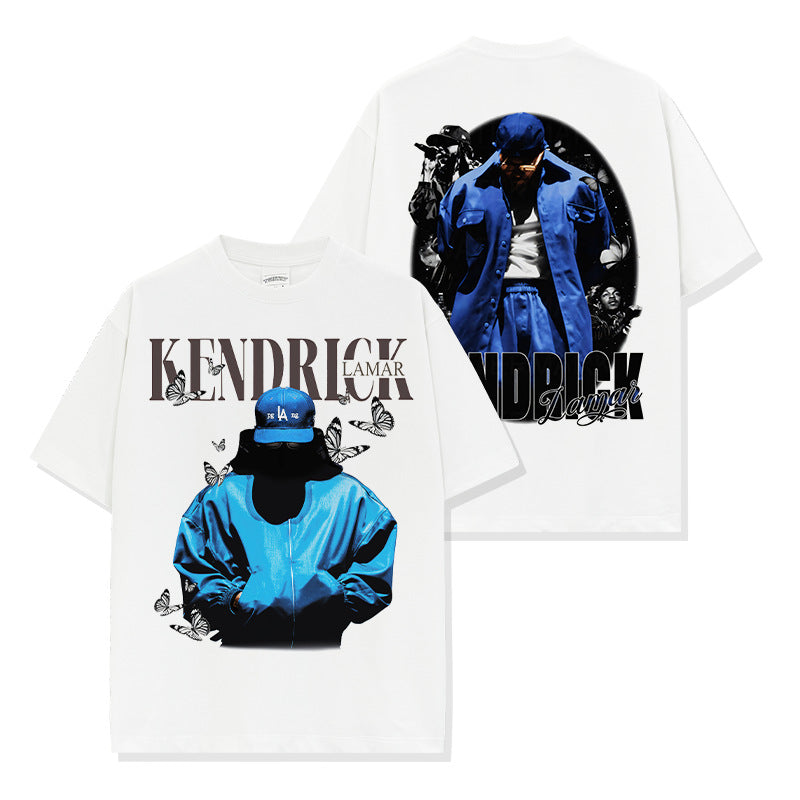 Kendrick Lamar Blue-themed Print T-Shirt