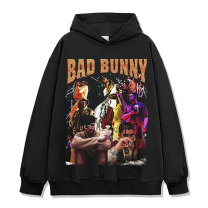 Retro Bad Bunny Collage Hoodie