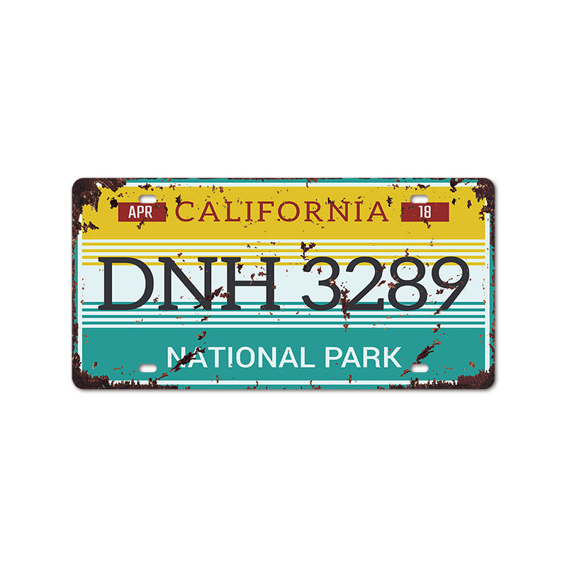 New 1530 license plate license plate retro tin painting American background wall frameless decorative hanging painting