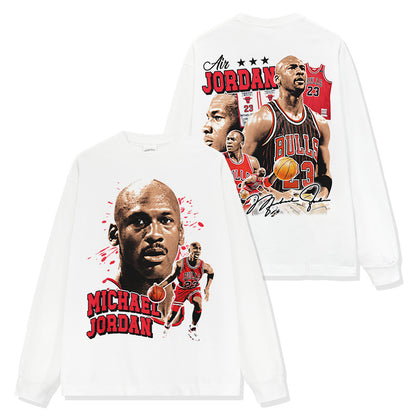 Michael Jordan Bulls 23 Red Montage Sweatshirt