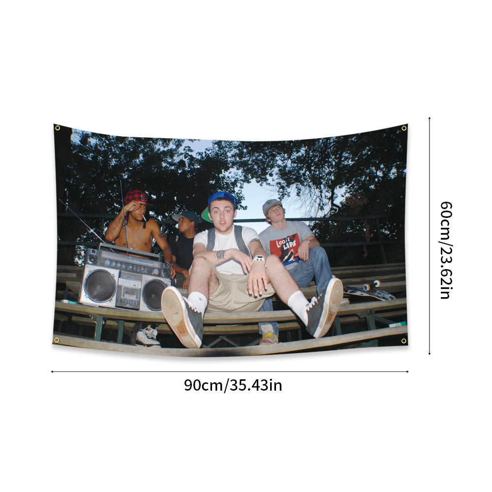 Cross-border Temu Amazon Mac Miller (K.I.D.S.) flag hanging cloth tapestry 90*150cm