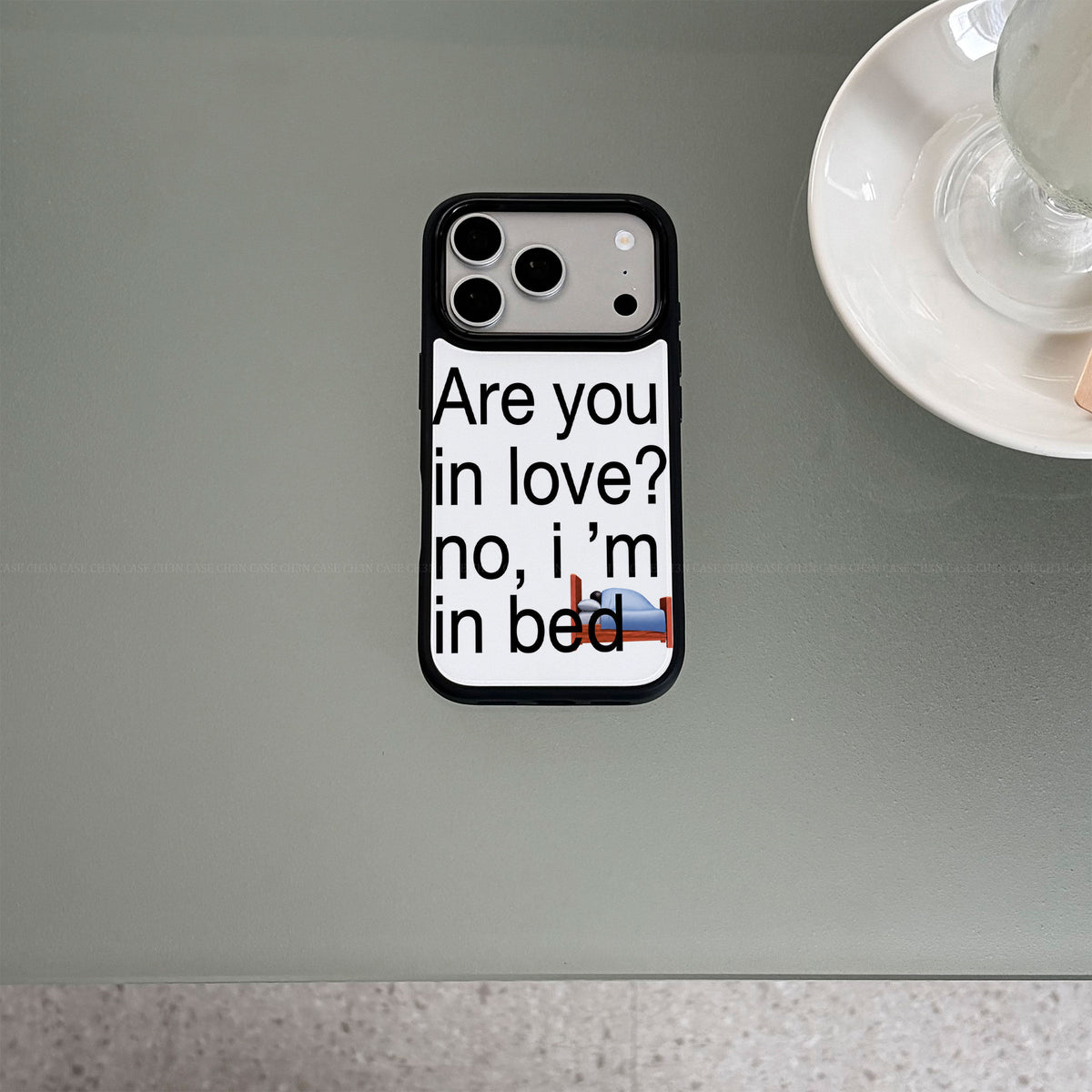 No I am In Bed iPhone Case