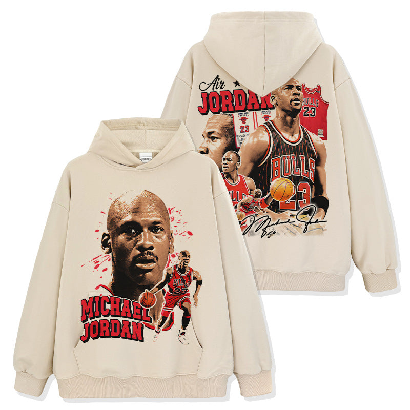 Michael Jordan Bulls 23 Red Montage Hoodie