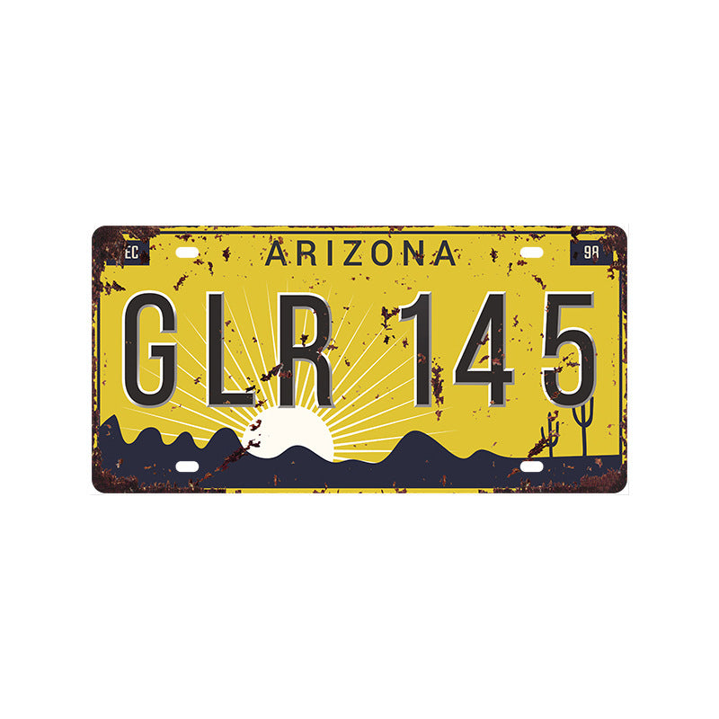 New 1530 license plate license plate retro tin painting American background wall frameless decorative hanging painting