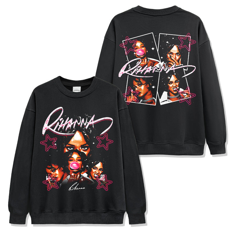 Rihanna Signature Pink Star Sweatshirt