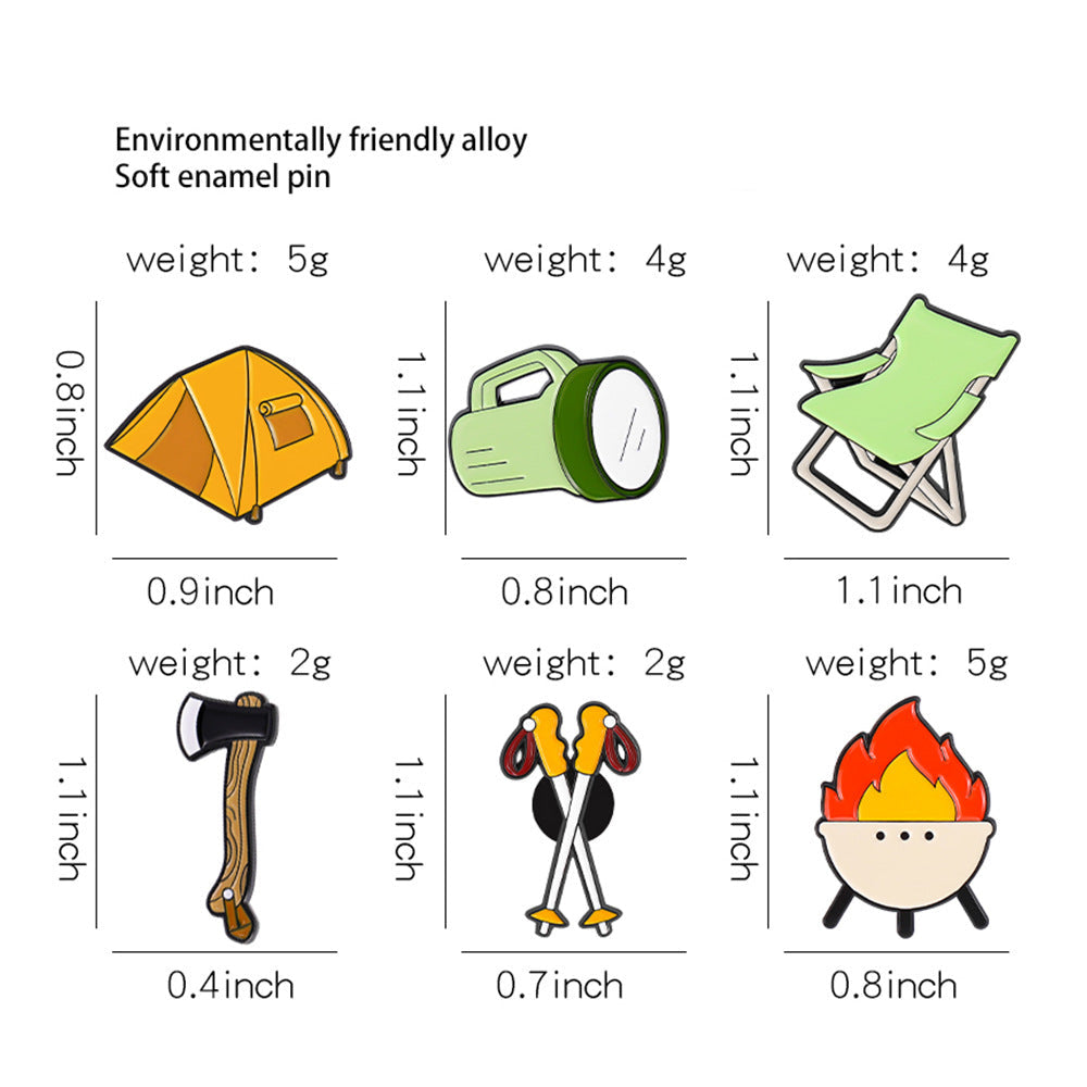 Camping Basics Accessories Metal Pin Badges