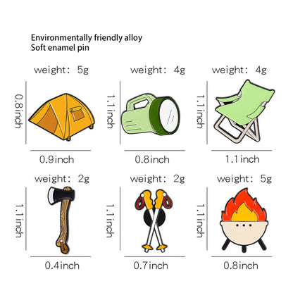 Camping Basics Accessories Metal Pin Badges