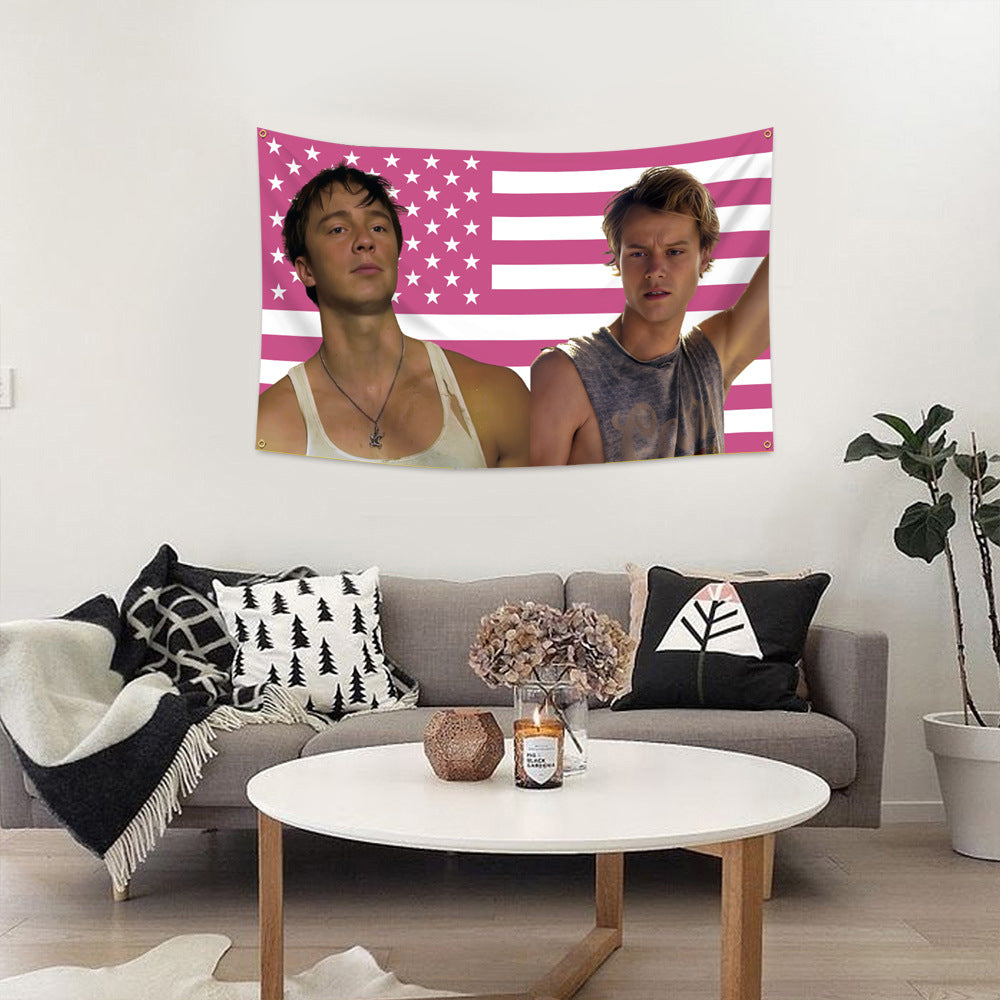 Drew Starkey and Rudy Pankow Tapestry Pink USA Flag