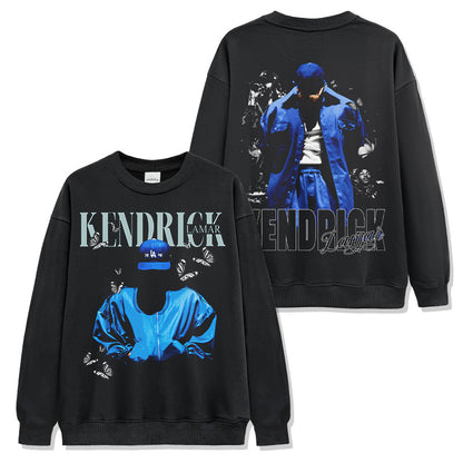 Kendrick Lamar Blue-themed Print Sweatshirt