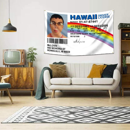 McLovin ID Driver License Tapestry 90*150cm polyester hanging flag