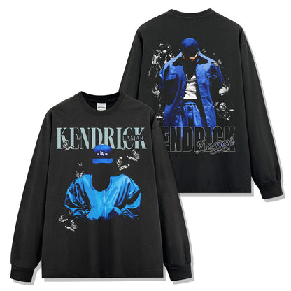 Kendrick Lamar Blue-themed Print Sweatshirt