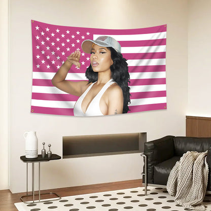 Nicki Minaj USA Pink Flag Tapestry