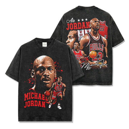 Michael Jordan Bulls 23 Red Montage T-shirt