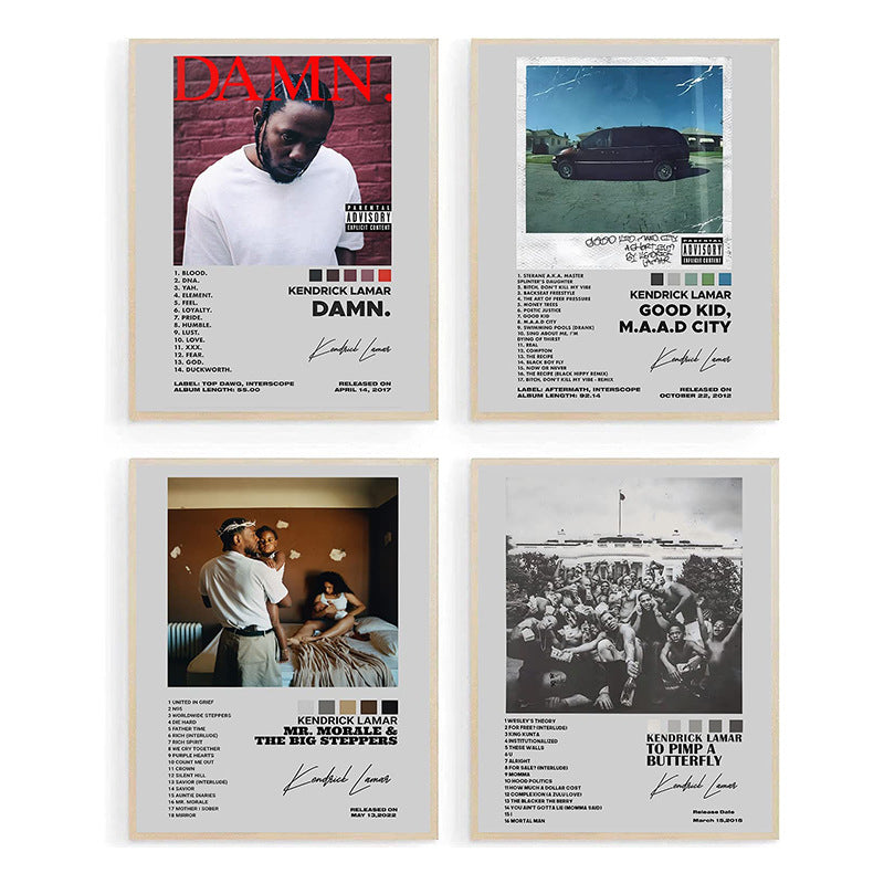 Set of Kendrick Lamar Album Covers Canvas Posters