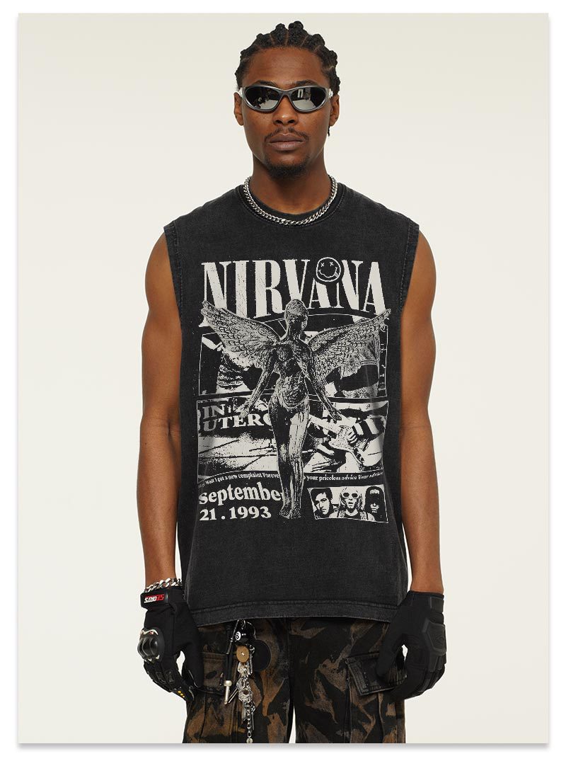 NIRVANA In Utero Angel Retro Graphic Design Tank Top