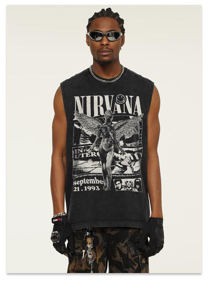 NIRVANA In Utero Angel Retro Graphic Design Tank Top