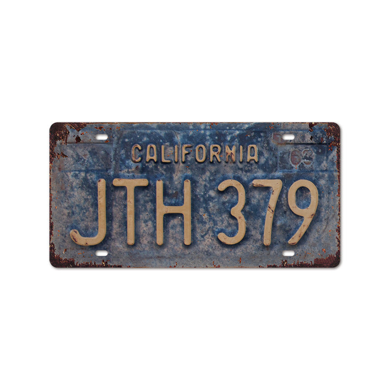 New 1530 license plate license plate retro tin painting American background wall frameless decorative hanging painting