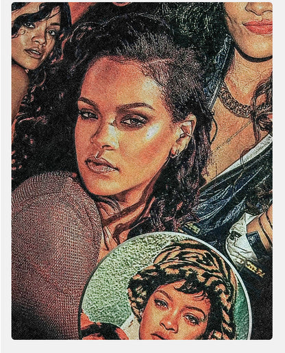 Rihanna Montage Print Hoodie