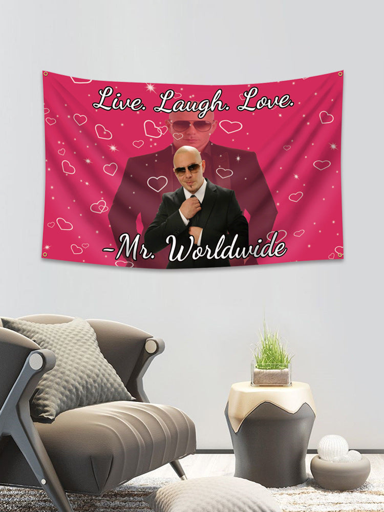 Live Laugh Love Mr Worldwide Pitbull Tapestry