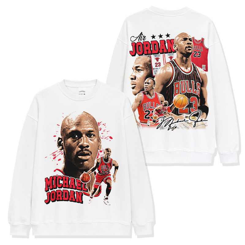 Michael Jordan Bulls 23 Red Montage Sweatshirt