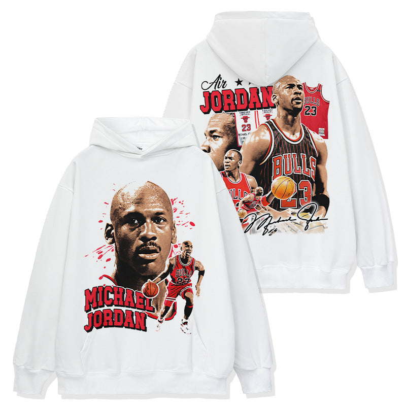 Michael Jordan Bulls 23 Red Montage Hoodie