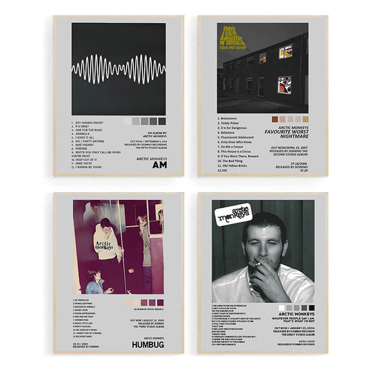 Set of 4 Artic Monkeys Album Covers Canvas Posters