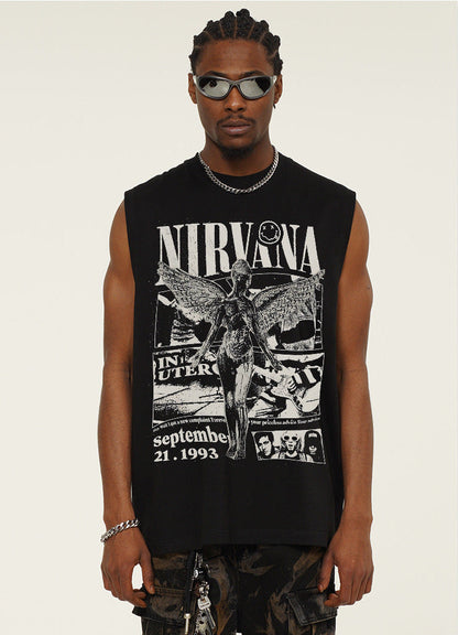 NIRVANA In Utero Angel Retro Graphic Design Tank Top
